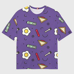 Мужская футболка оверсайз Eggs breakfast