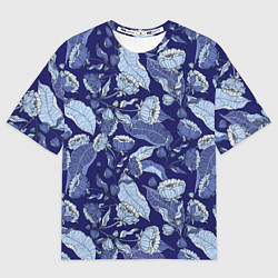 Мужская футболка оверсайз Цветочный принт рисунок