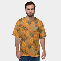 Футболка оверсайз мужская Мексиканские оранжевые папаротники, цвет: 3D-принт — фото 2