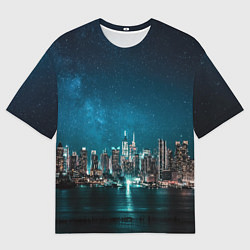 Футболка оверсайз мужская Большой город в звездах, цвет: 3D-принт