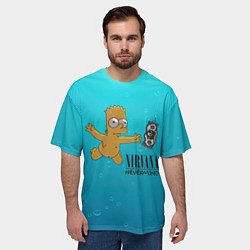Футболка оверсайз мужская Nirvana - Simpson, цвет: 3D-принт — фото 2