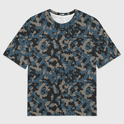 Футболка оверсайз мужская Камуфляж сеточный, цвет: 3D-принт