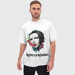 Футболка оверсайз мужская Marilyn Manson art, цвет: 3D-принт — фото 2