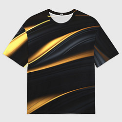 Футболка оверсайз мужская Black gold texture, цвет: 3D-принт