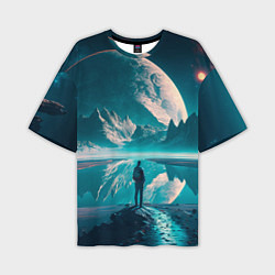 Мужская футболка оверсайз Человек на неизвестной планете