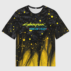 Футболка оверсайз мужская Cyberpunk 2077 phantom liberty black gold, цвет: 3D-принт
