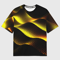 Мужская футболка оверсайз Золотистые линии