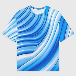Мужская футболка оверсайз Волнистая полосатая текстура от нейросети