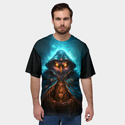 Футболка оверсайз мужская Сова в колдовской мантии, цвет: 3D-принт — фото 2
