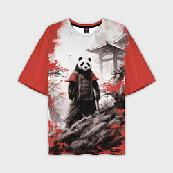 Мужская футболка оверсайз Panda samurai