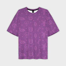 Мужская футболка оверсайз Violet dinosaurs