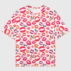 Футболка оверсайз мужская Поцелуи - kiss, цвет: 3D-принт