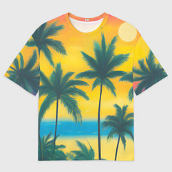 Мужская футболка оверсайз Закат на отдыхе