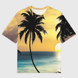 Футболка оверсайз мужская Вечер на отдыхе, цвет: 3D-принт