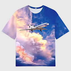 Мужская футболка оверсайз Ту-154М Взлет