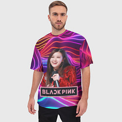 Футболка оверсайз мужская Blackpink Rose, цвет: 3D-принт — фото 2