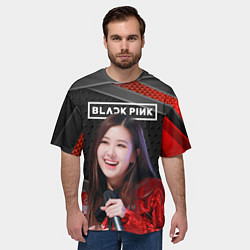 Футболка оверсайз мужская Rose Blackpink black red, цвет: 3D-принт — фото 2