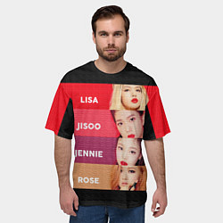 Футболка оверсайз мужская Blackpink Bands, цвет: 3D-принт — фото 2