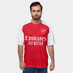 Футболка оверсайз мужская ФК Арсенал Лондон форма 2324 домашняя, цвет: 3D-принт — фото 2