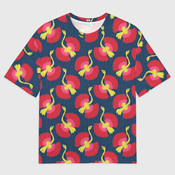 Футболка оверсайз мужская Тропические птицы, цвет: 3D-принт