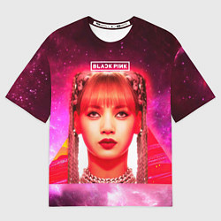 Футболка оверсайз мужская Lisa Blackpink space, цвет: 3D-принт