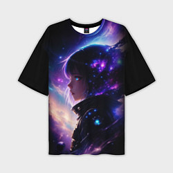 Мужская футболка оверсайз Покорение космоса - девушка