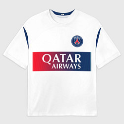 Футболка оверсайз мужская Килиан Мбаппе форма ПСЖ 2324 гостевая, цвет: 3D-принт