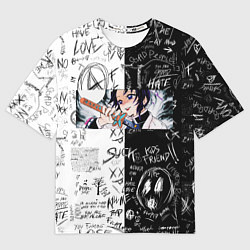 Футболка оверсайз мужская Шинобу Кочо взгляд бабочки, цвет: 3D-принт