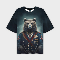 Мужская футболка оверсайз Русский медведь от нейросети