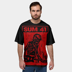 Футболка оверсайз мужская Sum41 - Skeleton, цвет: 3D-принт — фото 2