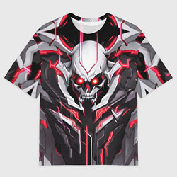 Мужская футболка оверсайз Кибернетический череп