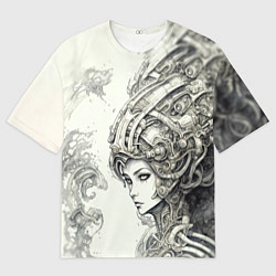 Футболка оверсайз мужская Синтетический симбиоз, цвет: 3D-принт