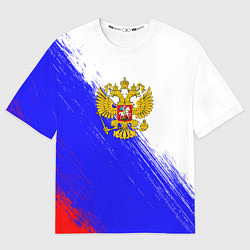 Футболка оверсайз мужская Патриот Рф Герб, цвет: 3D-принт