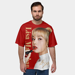 Футболка оверсайз мужская Blackpink Lisa paints lips, цвет: 3D-принт — фото 2