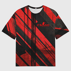 Футболка оверсайз мужская CS GO black and red, цвет: 3D-принт