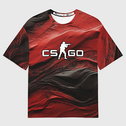 Футболка оверсайз мужская Dark red CS GO, цвет: 3D-принт
