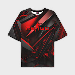 Мужская футболка оверсайз CS GO black red