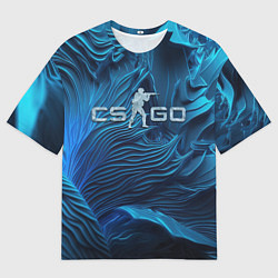 Мужская футболка оверсайз CS GO ice logo