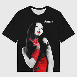 Мужская футболка оверсайз Blackpink Jennie Red dress