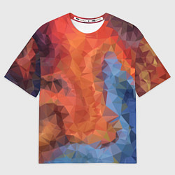 Футболка оверсайз мужская Ginger blue pattern, цвет: 3D-принт
