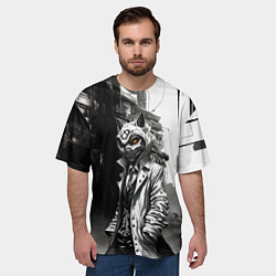 Футболка оверсайз мужская Кибернетический кицунэ, цвет: 3D-принт — фото 2