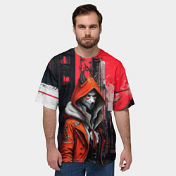 Футболка оверсайз мужская Кибернетический демон они, цвет: 3D-принт — фото 2