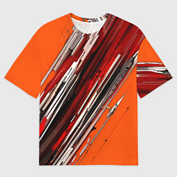 Футболка оверсайз мужская Киберпанк модерн линии, цвет: 3D-принт