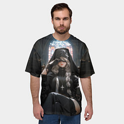 Футболка оверсайз мужская Монашка 2b от нейросети, цвет: 3D-принт — фото 2