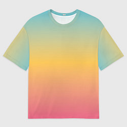 Мужская футболка оверсайз Градиент Персиковый закат