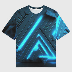 Мужская футболка оверсайз Неоновое свечение из плит