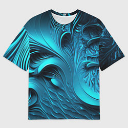 Футболка оверсайз мужская Неоновые объемные узоры, цвет: 3D-принт