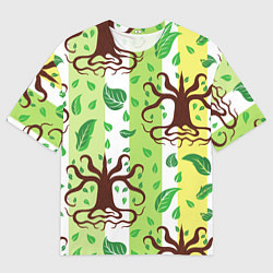 Мужская футболка оверсайз Корни и деревья
