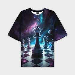 Мужская футболка оверсайз Космические шахматы