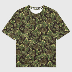 Футболка оверсайз мужская Магические грибы - камуфляж, цвет: 3D-принт